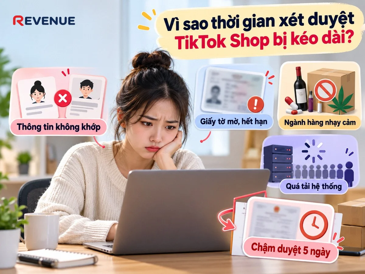 Vì sao thời gian xét duyệt TikTok Shop bị kéo dài do thông tin không khớp