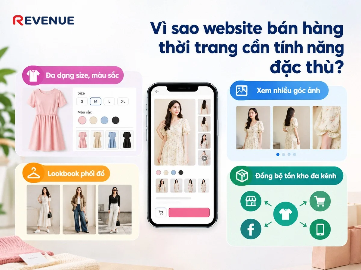 Vì sao website bán hàng thời trang cần tính năng đặc thù với đa dạng size, màu sắc và chất liệu