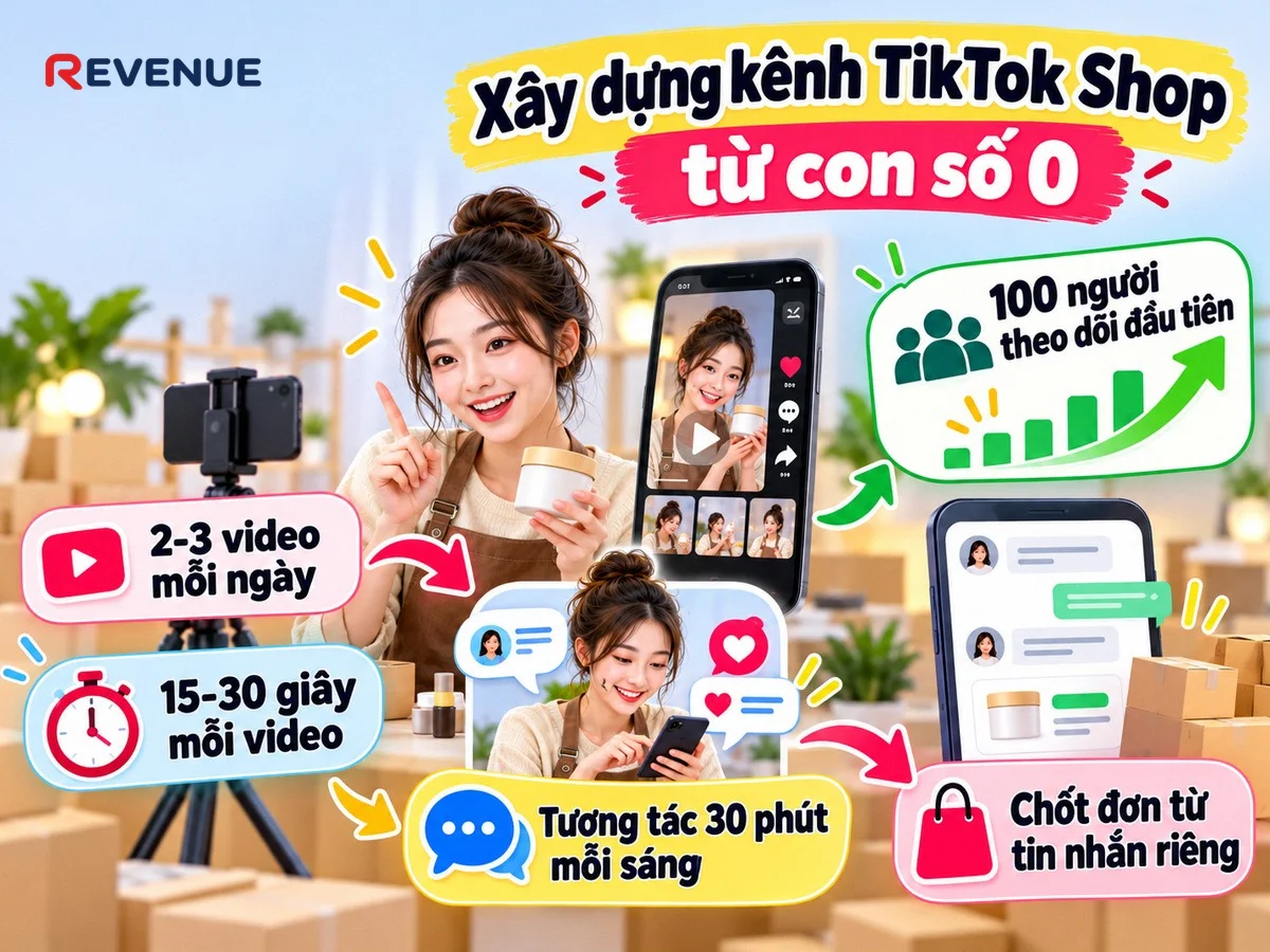 Xây dựng kênh TikTok Shop từ con số 0 bằng cách tập trung vào 100 người theo dõi đầu tiên